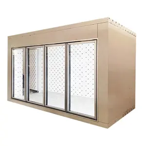 5*3 * unité de réfrigération de stockage à froid fleurs vitrine chambre froide congélateur de plain-pied avec porte en verre