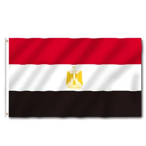 Bendera Nasional Mesir Kustom Bendera 3X5 Semua Acara Olahraga Negara Bendera Spanduk Taman Dicetak Poliester 100D