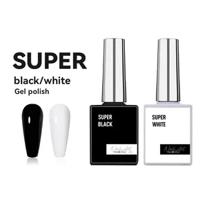 JTING Nail Art Beauty liefert neues Design glatt glänzend 2 starke Farben Super schwarz weiß Gel Nagellack UV OEM Private Label