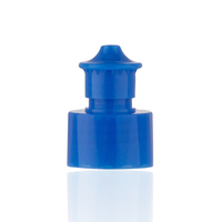 Tapas de Botella de Plástico Azules de 24 mm y 28 mm con Cuello de Rosca y Sistema Push-Pull