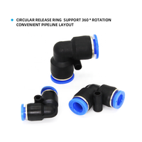 Raccords pneumatiques pour tuyaux d'eau PV et connecteurs de tuyaux d'air à poussée directe 4 à 16 mm / Accouplements rapides pour flexibles en PU