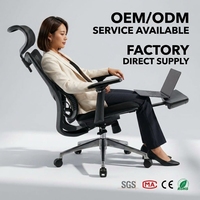 Chaise de bureau ergonomique à dossier haut en maille, pivotante, avec repose-pieds et base en aluminium pour espace de travail