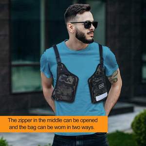 YEVHEV Bolsa de pecho unisex de 14 pulgadas con hombros ajustables, mochila ligera para senderismo con bolsillo interior con cremallera - Product Image 4