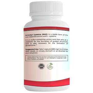 Capsules OEM n-acétyl-cystéine (<span class=keywords><strong>NAC</strong></span>) 600 Mg 60 Capsules de légumes Non-gm, Capsules sans Gluten supplément d'<span class=keywords><strong>acide</strong></span> <span class=keywords><strong>aminé</strong></span> l-cystéine - Product Image 2