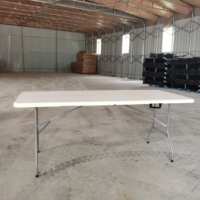 Table pliante rectangulaire en plastique pour traiteur, banquet, pique-nique, extérieur, table pliante de 8 pieds