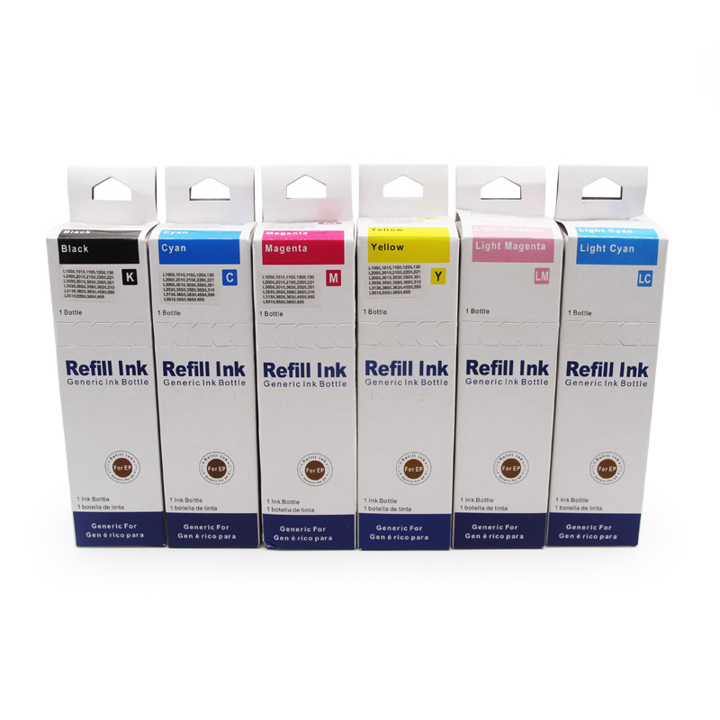 Ocbestjet 70ML/Bouteille Recharge Encre À Colorant Encre de Filigrane Pour Imprimante À Jet D'encre Pour EPSON 672 L310 L805 L36