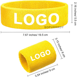Custom Logo Party Gift Moisture Wicking Sweatband <b>Headbands</b> Athletic Gym Working <b>Sports</b> Terry Cloth <b>Headband</b> for Unisex Favors - Product Image 2