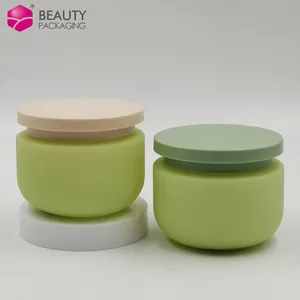 Luxury 8oz 250g Aloe Vera Gum Packaging Plastic Facial Scrub Jar HDPE Avocado Green Skin Care Cream Jar