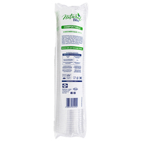 Gobelets PLA biodégradables et compostables pour boissons froides uniquement, transparents, 200/300 mL, 50 pièces/paquet