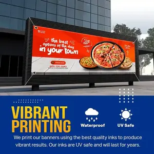 Banner promocional de vinil para impressão a jato de tinta, entrega rápida, banner de marketing para lojas