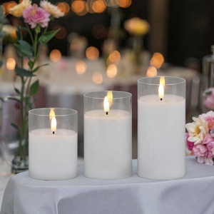 <strong>White</strong> Glass Real Wax Battery Powered Flameless Remote Electric <strong>Candles</strong> for the Wedding Decoration - Product Image 6
