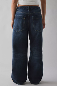 جينز مريح عالي الخصر يسمح بالتهوية للسيدات طراز كلاسيكي من قماش الدنيم السريع بلون بسيط غير رسمي لجميع المواسم لفصل الصيف - Product Image 3