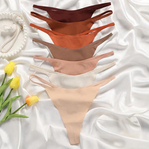 Perizoma di seta di ghiaccio traspirante sportivo europeo americano a vita bassa e taglia senza cuciture slip da donna a maglia in Nylon sottile - Product Image 3