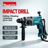 Makita HR2470F Kabelgebundener Multifunktions-Schlagbohrer 3600 BPM Hochfrequenz-Betonbohrer Elektrischer Hammer