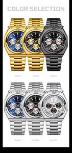 POEDAGAR 897 Montre-bracelet de luxe pour homme à quartz, étanche, en acier inoxydable, aiguilles lumineuses, chronographe, montre homme, Reloj - Product Image 4