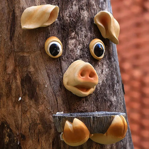 ที่ให้อาหารนกแบบเรซิ่นรูปหน้าต้นไม้ รูปหมู รูปวัว ของตกแต่งสวนกลางแจ้ง รูปสัตว์ สำหรับเป็นของขวัญคริสต์มาส ฮาโลวีน - Product Image 1