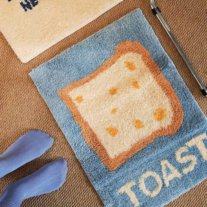 Alfombra de poliéster con mechones de mantequilla tostada con logotipo personalizado, TPR antideslizante con respaldo de alfombra de baño, alfombra y alfombras lavables a máquina para uso doméstico - Product Image 5