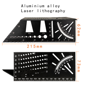 ONKE L.J алюминиевый сплав плотник T маркировочный манометр Многофункциональный угловой квадрат 45 градусов скос 90 градусов 1 мм/1 м точность 210 г - Product Image 4