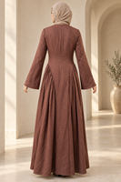 EVE017 Robe de style basique élégante à ourlet large, vêtements musulmans islamiques haut de gamme, hijabs, style décontracté pour tous les jours