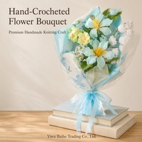 Gebreide Geweven Handgemaakte Kunstbloemen Bouquet Rozen Tulpen Zonnebloemen Valentijnsdag Afstuderen Feestdag Cadeau Garen
