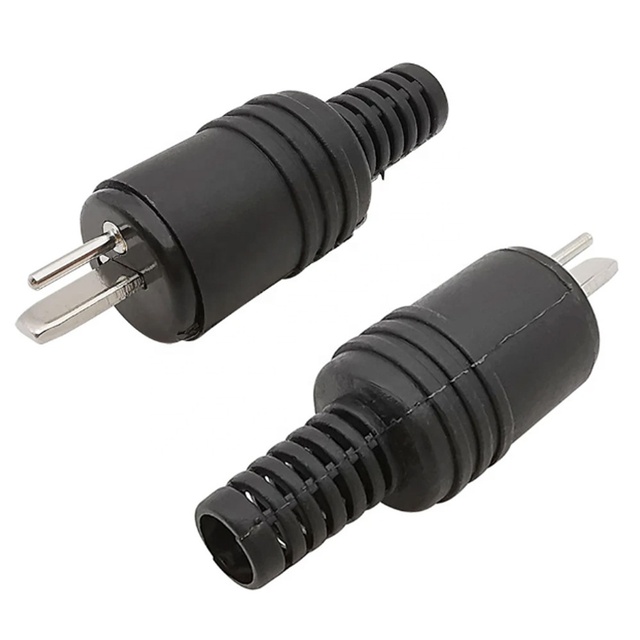 2 Pin DIN Plug Speaker HiFi Connector Screw Terminal Cable Solder Power Signal Plug Adapter Black