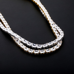 สร้อยข้อมือสี่เหลี่ยมแบบยุโรปอเมริกัน สร้อยคอฮิปฮอป สร้อยเทนนิส ดีไซน์เฉพาะตัวสำหรับทุกเพศ - Product Image 3