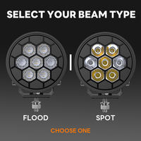Phare de travail LED rond de 4 pouces pour tout-terrain, faisceau spot/diffuse, homologué Emark IP68, pour 4x4, camion tout-terrain, VTT