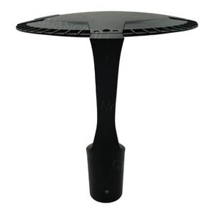 Lampe de jardin LED noire mince en forme de 7, série J04, support à une seule jambe, bouclier rond, couvercle d'orifice - Product Image 3