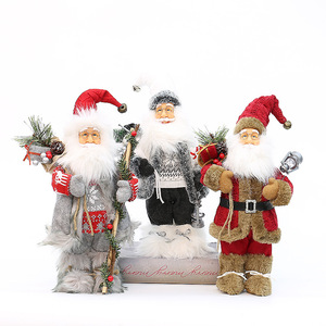 Figura de Papá Noel de 12 pulgadas de altura, de pie, con bolsa de regalo y botas de nieve, decoración navideña para interiores. - Product Image 4