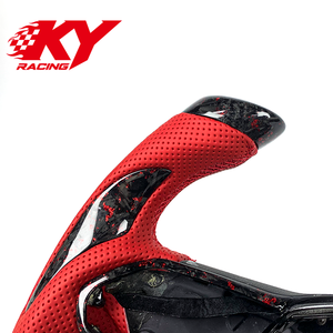 Volant sport en cuir et fibre de carbone forgé sur mesure, style F1, compatible avec Volkswagen Golf 8 MK8 GTI R MK7 - Product Image 2