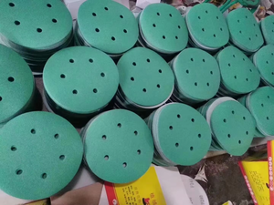 थोक 6 इंच ग्रीन फिल्म सैंडपेपर शीट हुक और लूप सैंडिंग डिस्क 40 ~ 1000 # वेलक्रो डिस्क - Product Image 3