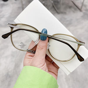 Gafas de mujer Qianai con montura ovalada TR90 y remaches, antiluz azul, montura completa, lentes AC S5 1111 - Product Image 4