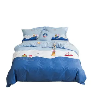 Phim Hoạt Hình Bộ Đồ Giường Bộ 4PC Duvet Cover In Quilt Trẻ Em Phim Hoạt Hình Kích Thước Duy Nhất Bộ Giường Cho Trẻ Em