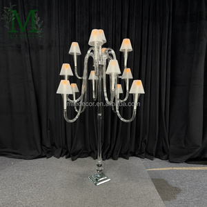 Lustre en cristal élégant de qualité supérieure avec prismes pour les fournitures de mariage, décoration de table, centre de table - Product Image 5