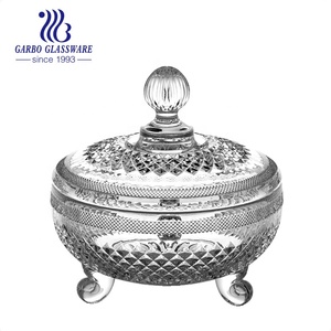 Récipient de stockage de fruits secs de haute qualité, <span class=keywords><strong>pot</strong></span> à bonbons <span class=keywords><strong>en</strong></span> verre cristal, <span class=keywords><strong>pot</strong></span> <span class=keywords><strong>en</strong></span> verre cristal Tanjin gravé avec couvercle <span class=keywords><strong>en</strong></span> verre, <span class=keywords><strong>pot</strong></span> à thé - Product Image 4