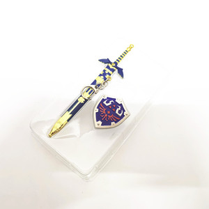 Nouveau Porte-clés <span class=keywords><strong>The</strong></span> <span class=keywords><strong>Legend</strong></span> <span class=keywords><strong>of</strong></span> Tears <span class=keywords><strong>of</strong></span> <span class=keywords><strong>the</strong></span> Kingdom, Modèle d'armes en métal (Bouclier de Link, Épée Maîtresse), Ensemble de jouets porte-clés Anime - Product Image 4