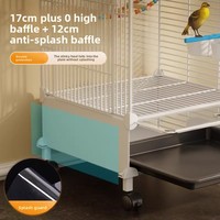 Grande cage à oiseaux en fer pour calops, perroquets et ménagères - Cage de luxe de style villa avec conception anti-évasion à 3 niveaux