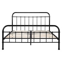 Cadre de lit en acier moderne, réglable et écologique, portable pour chambre à coucher, appartement, hôtel, école – Tailles complète et double