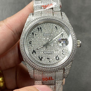 Customized Top Quality Moissanite Full Diamond Luxury Stainless Steel Automatic Mechanical <b>Watch</b> - Product Image 6