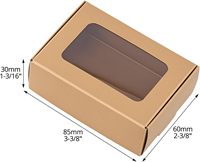 QWORK 30 boîtes rectangulaires en papier kraft avec fenêtre transparente en PVC 85x60x30mm Emballage cadeau et artisanat pour célébrations