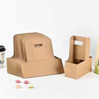 Cajas de cartón personalizadas para llevar, con asa, para 2, 4 o 6 bebidas frías o calientes, café, té, etc.