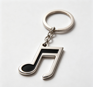 Porte-clés en métal en forme de note de musique, en alliage de zinc émaillé, avec logo personnalisé, cadeau promotionnel pour l'école et la remise des diplômes - Product Image 1