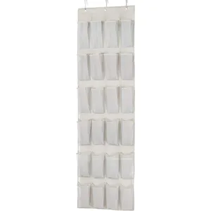 Mesh Home Organization With 24 Pockets Hooks Household Items Over The Door Shoe Organizers Hanging Closet Organizer