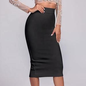 Black White Red Midi Bandage <strong>Skirt</strong> High Waisted Elastic Solid Skinny Fit Bodycon Pencil Office <strong>Work</strong> Casual Slit <strong>Skirt</strong> Plus Size - Product Image 3