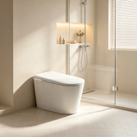 WC intelligent en céramique monobloc de luxe avec siphon, couvercle à ouverture et fermeture automatiques, désodorisant intégré