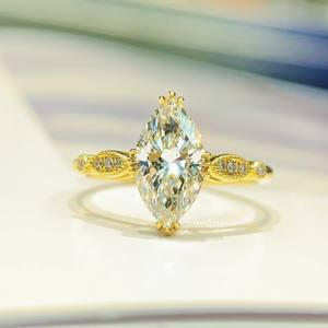 9K-18K Gold 1.53CT Lab-Grown Diamond <b>Ring</b>, 2.307g <b>Custom</b> Pave Setting Wedding/Engagement <b>Ring</b>, Luxury Jewelry - Product Image 5