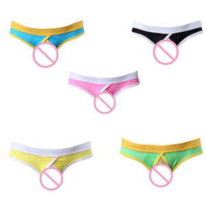 OEM Custom Front Open Big Bulge Männlicher <span class=keywords><strong>Penis</strong></span> Inner Wear Komfort <span class=keywords><strong>Flex</strong></span> Bund Sexy Homosexuell Männer Höschen Tanga - Product Image 6