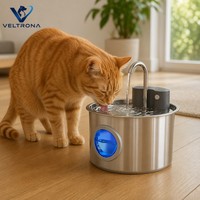 Fuente de Agua para Mascotas de Acero Inoxidable al por Mayor, Dispensador de Agua Automático Circular Redondo para Perros y Gatos