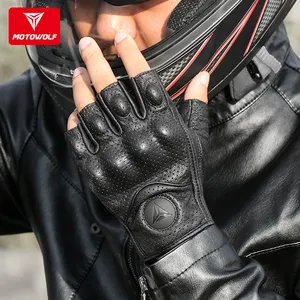Motowolf mezze dita in pelle stagioni antiscivolo sport Fitness guanti guanti da equitazione moto