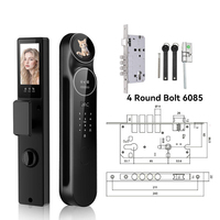 Serrure de porte intelligente WiFi avec interphone vidéo, affichage dynamique, caméra œil de chat, étanche IP65, en aluminium 6085 pour maison et bureau